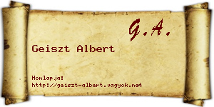 Geiszt Albert névjegykártya