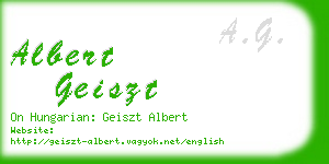 albert geiszt business card